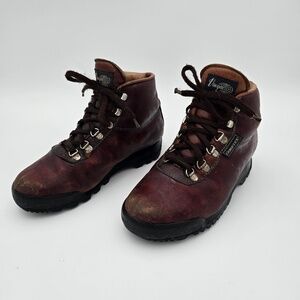 Vintage Vasque Skywalk Womens Size 7 Gore-Tex Hiking Work Leather Boots Burgundy